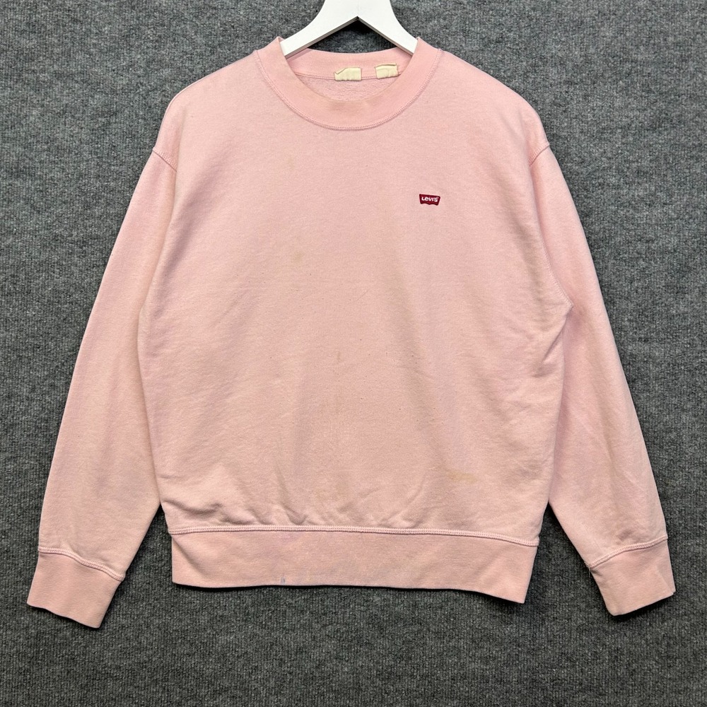 Levi's Crewneck Sweatshirt Women's Pink Long Sleeve Pullover Streetwear - M